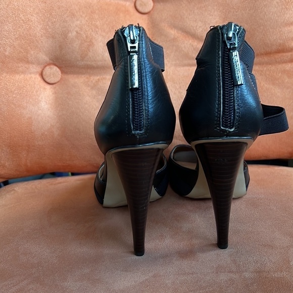 Calvin Klein dark brown leather Peep toe heels - Picture 11 of 12
